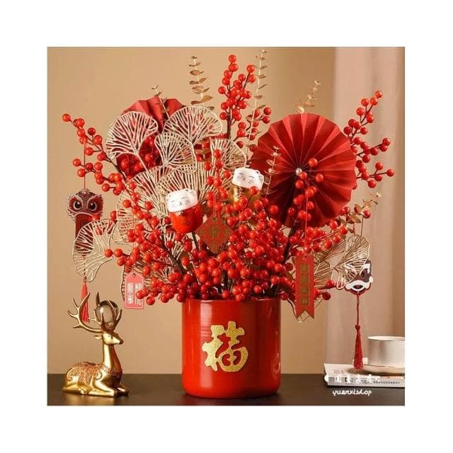 新年抱抱桶(過年裝飾/聚寶盆/福桶/開業/喬遷/喜慶花籃/新年裝飾/花籃/禮物)