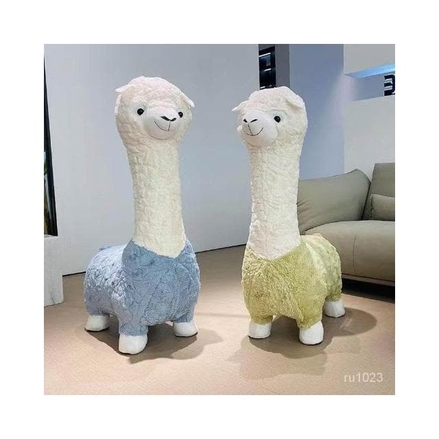 免運 羊駝沙發凳 羊駝娃娃 草泥馬娃娃 羊駝 草泥馬 動物椅凳座椅 沙發動物娃娃 動物椅 生日禮物 送女友 仿真羊駝