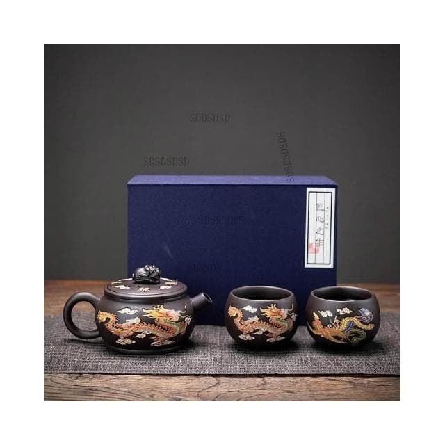 🔥🔥紫砂遇熱變色茶杯 龍鳳呈祥 紫砂壺家用 茶壺 茶具 功夫西施茶具套裝  手工茶器 西施壺鳳鳴 中式茶壺PW