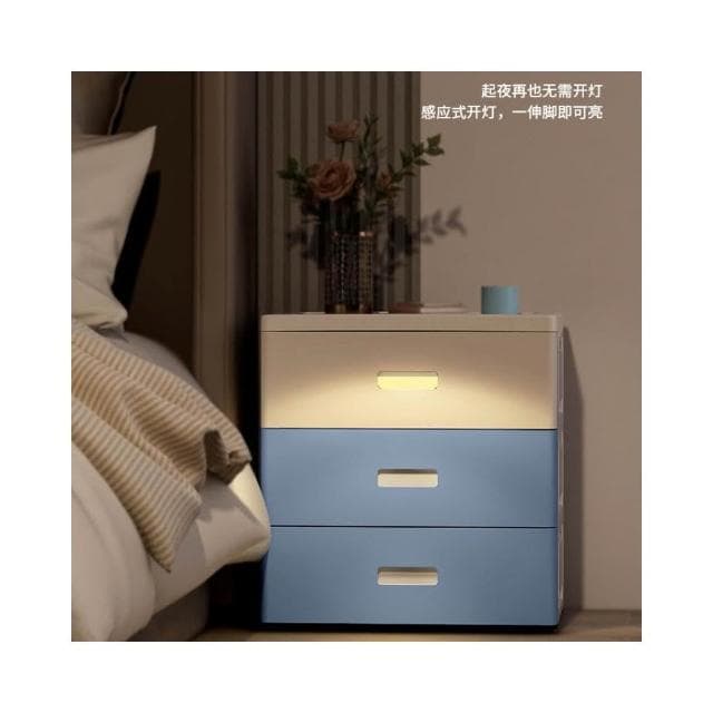 免運 床頭加厚抽屜式收納櫃創意嬰兒童衣櫃玩具儲物櫃子多層夾縫置物架