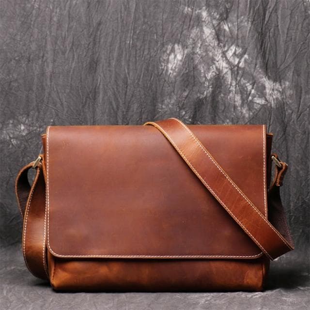 【巴黎精品】紐約精品 父親節禮物 現貨+預購 真牛皮側背包皮革單肩背包托特包手提包-復古手工簡約單肩男包包2色a1js7