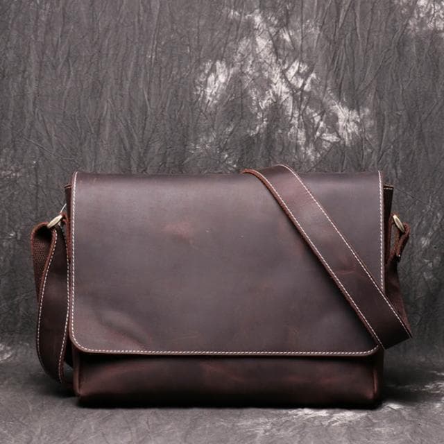 【巴黎精品】紐約精品 父親節禮物 現貨+預購 真牛皮側背包皮革單肩背包托特包手提包-復古手工簡約單肩男包包2色a1js7