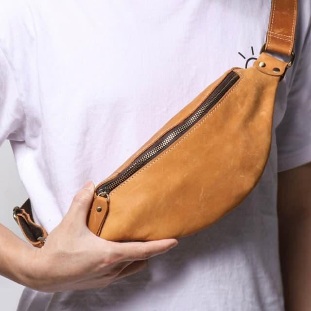 【巴黎精品】紐約精品 父親節禮物 現貨+預購 真皮胸背包胸包真皮革側背包隨身包包-頭層牛皮復古多功能男包包a1js88