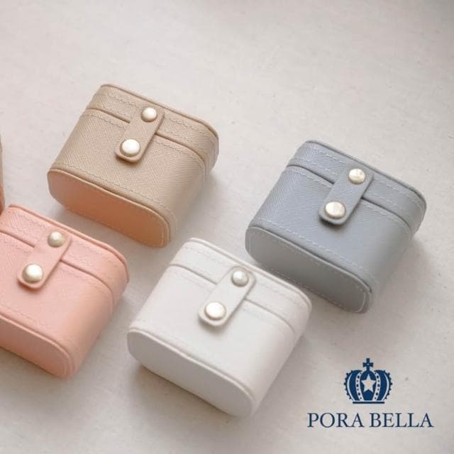 【Porabella】迷你粉嫩配色隨身首飾盒 珠寶盒 生日禮物 皮革類飾品盒 飾品戒指項鍊耳環耳夾收納