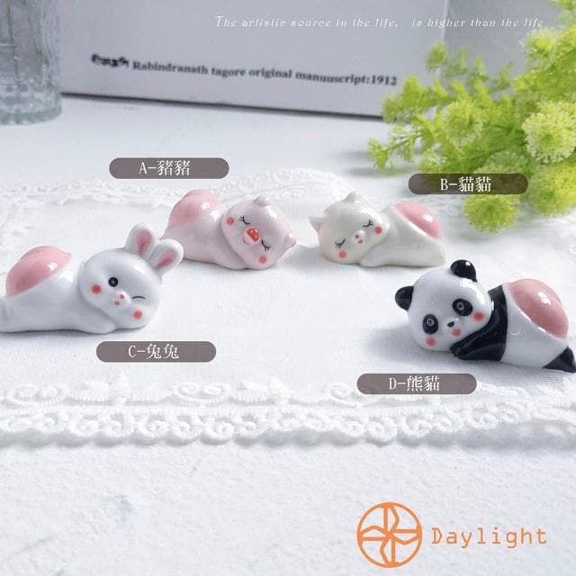 【Daylight】日式筷架 動物筷架 小豬 熊貓 筷子架 貓咪筷架 陶瓷筷架 交換禮物 婚禮小物 兔子筷架