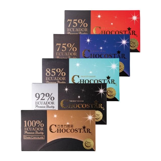 【巧克力雲莊】頂級巧克之星-黑巧克力板片(100%/92%/85%/75%玫瑰鹽/75%)82g