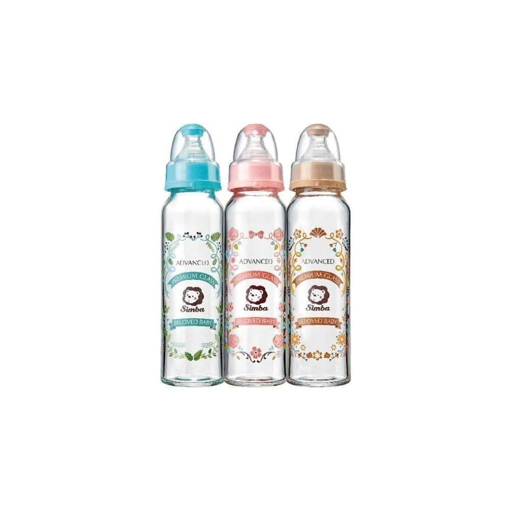【Simba 小獅王辛巴】蘿蔓晶鑽標準玻璃大奶瓶3支組 240ml -新生兒托斯卡尼陽光笑臉組