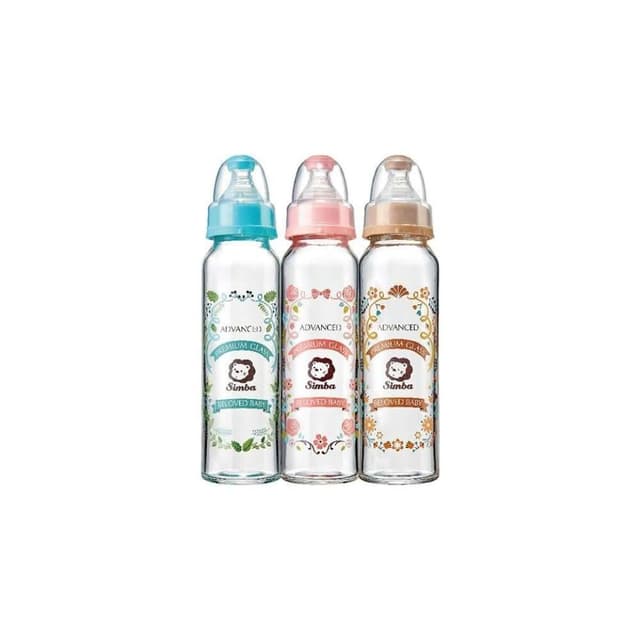 【Simba 小獅王辛巴】蘿蔓晶鑽標準玻璃大奶瓶3支組 240ml -新生兒托斯卡尼陽光笑臉組