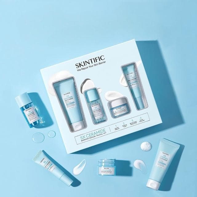 SKINTIFIC 旅行組 保養品 化妝水 精華液 爽膚水 乳液 防曬乳 美白 保濕 洗面乳 玻尿酸 KBT151
