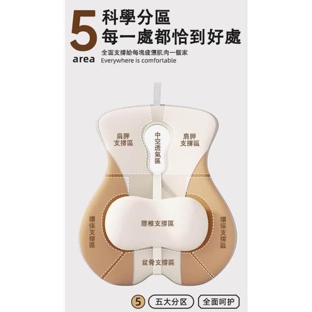 新款氣囊護腰大靠墊 可調節 辦公室必備 久坐護腰墊（靠背 背墊 腰枕 腰靠 靠腰枕 椅背墊 交換禮物）