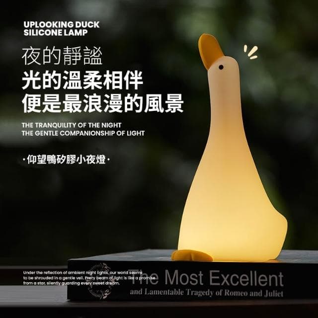 仰望鴨夜燈 小夜燈 拍拍燈 鴨子夜燈 可愛小夜燈 led小夜燈 造型夜燈 usb夜燈 生日禮物 交換禮物