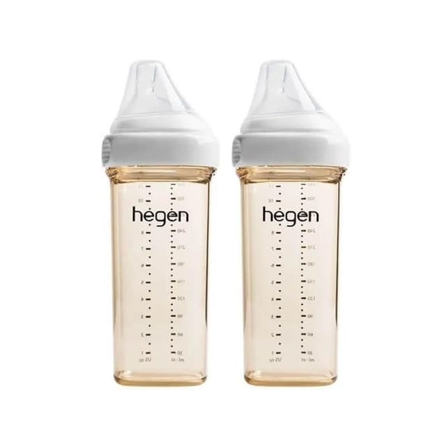 【hegen】金色奇蹟PPSU多功能方圓型寬口奶瓶 150/240/330ml 雙瓶組 四色不含塑化劑/不含雙酚A/不含甲醛