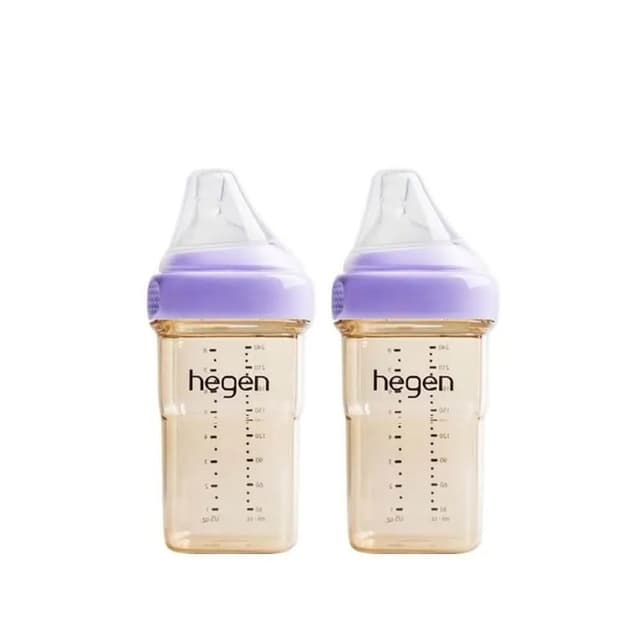 【hegen】金色奇蹟PPSU多功能方圓型寬口奶瓶 240ml 雙瓶組不含塑化劑/不含雙酚A/不含甲醛