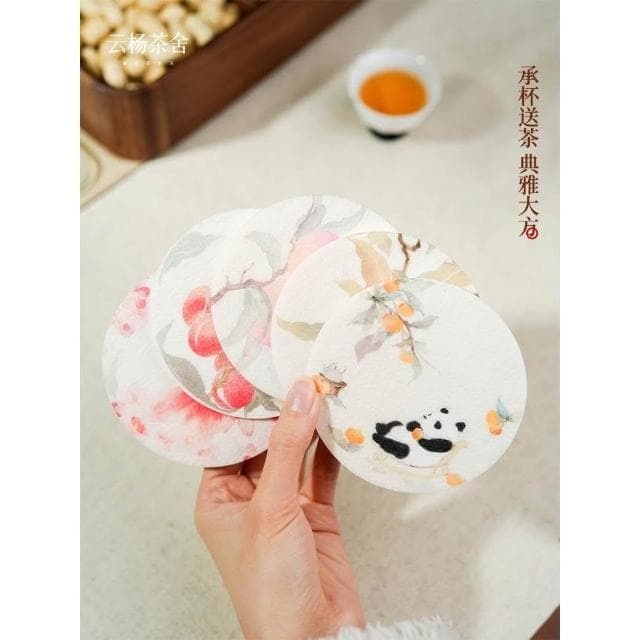 柿柿如意毛氈杯墊幹泡壺承墊片隔熱防燙吸水養壺墊茶道功夫茶具