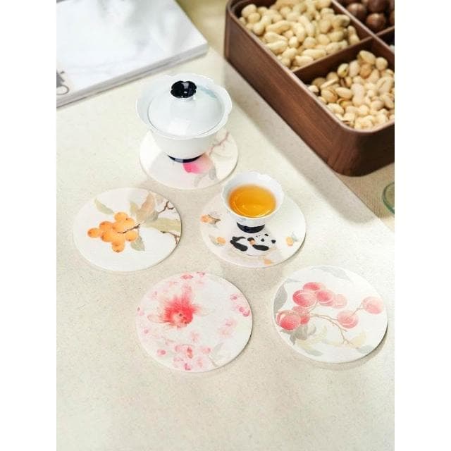 柿柿如意毛氈杯墊幹泡壺承墊片隔熱防燙吸水養壺墊茶道功夫茶具