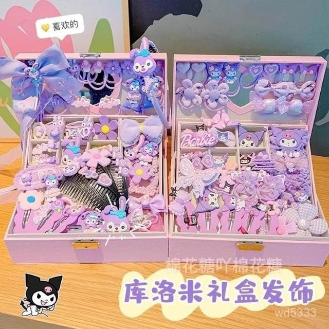 兒童髮夾女2025新款小女孩生日禮物高端首飾盒女童髮飾61套裝禮盒