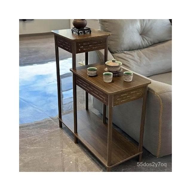 花架 新中式高低置物架 加寬客廳落地2024新款階梯花幾魚缸架子 落地式弔蘭架 仿古花幾 植物架 聚寶盆架 盆栽架