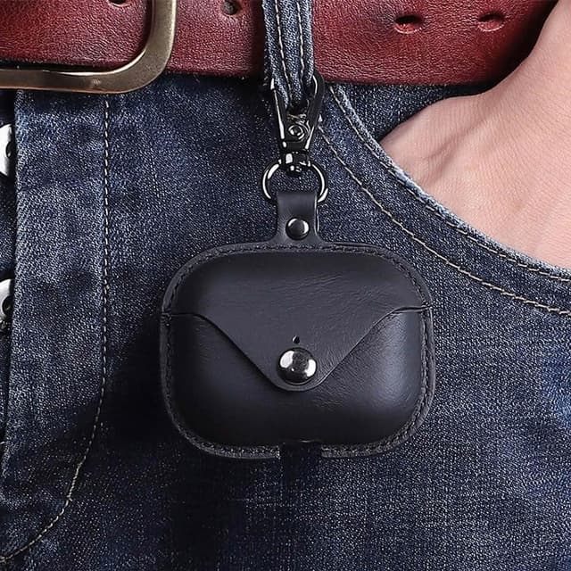 【MoonDy】耳機殼套 耳機防摔殼 耳機殼 蘋果耳機 蘋果周邊 真皮 airpods pro保護套 藍牙耳機殼 無線耳機套