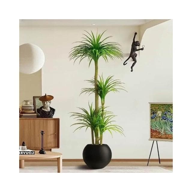 輕奢室內裝飾 仿真綠植盆栽 人造植物 盆景 龍血樹 綠植擺件 人造樹盆栽 客廳仿生假樹 落地裝飾盆栽 高端輕奢客廳裝飾樹