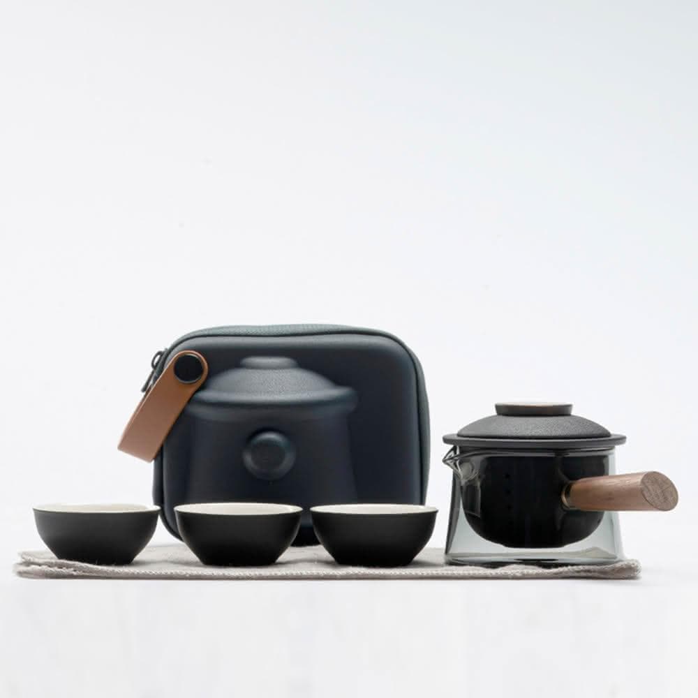 悠然側把壺快克杯 /附旅行收納包(旅行茶具 隨身泡茶組 泡茶 簡易泡茶 茶器套組)