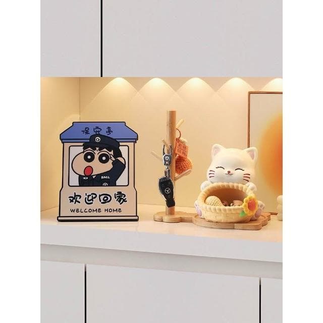 可愛招財貓擺件入戶玄關鑰匙收納奶油風家居好物客廳桌面裝飾禮物