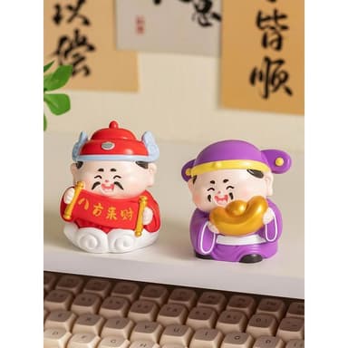 財神爺神仙小擺件辦公室好物工位桌面招財車載裝飾品創意生日禮物
