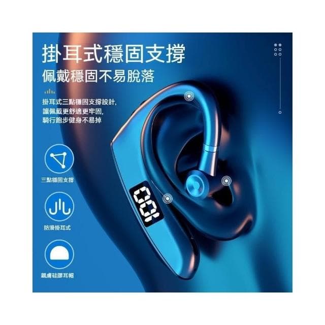 台灣現貨 2024年最新款 全網最低價 單耳掛耳式 電量數顯 無線運動藍芽耳機 超長續航防水防汗 商務耳機 藍牙耳機