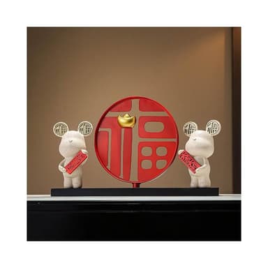 新中式五福臨門招財福字擺件家居客廳玄關酒櫃電視櫃裝飾喬遷禮物