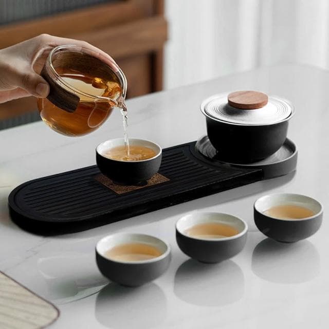粗陶旅行茶具組/附精美收納盒(泡茶組 茶具 旅行茶具 茶器套裝)