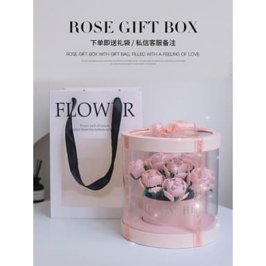 成品積木花束拼裝玫瑰永生花禮盒送閨蜜女朋友生日紀念情人節禮物