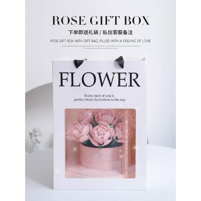 成品積木花束拼裝玫瑰永生花禮盒送閨蜜女朋友生日紀念情人節禮物