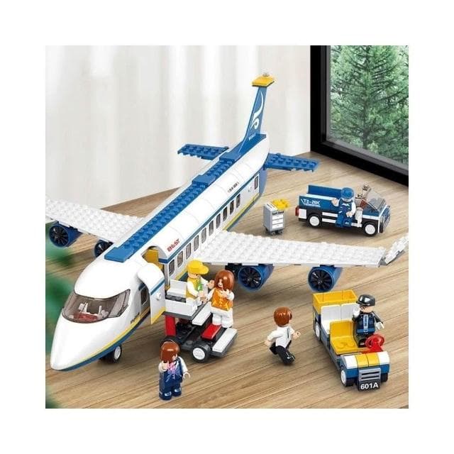 『程湘嚴選』小魯班航天飛機空中巴士積木 積木玩具 飛機積木 生日禮物