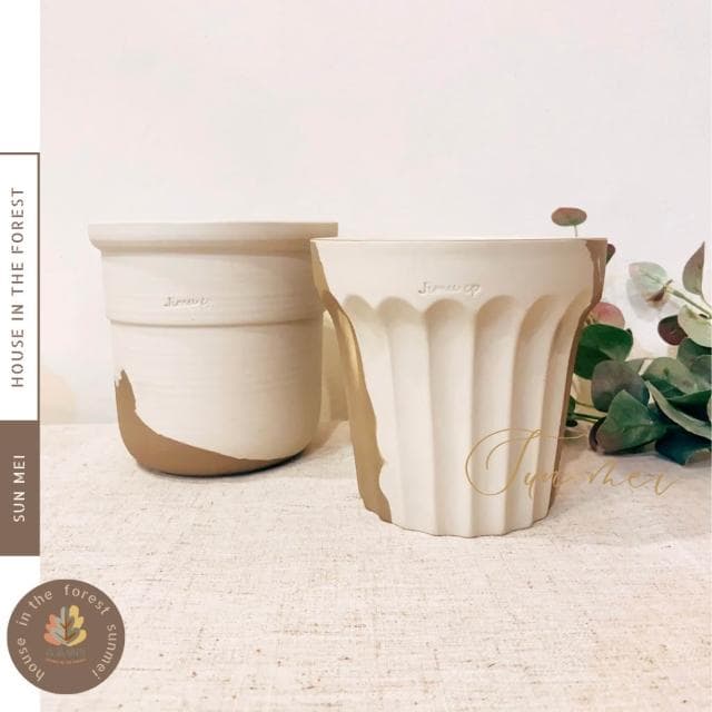 陶盆 啞光韓系陶盆 花盆 胖胖杯花盆 奶蓋杯花盆 花器 花架 觀葉植物 水苔球盆器 植栽 小品植栽