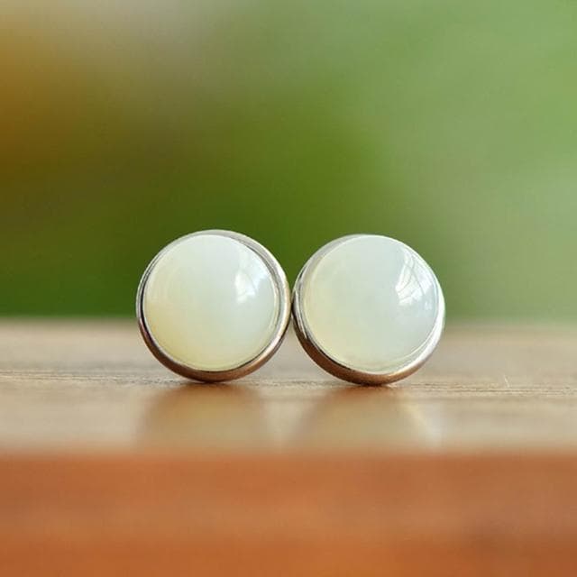 【MoonDy】飾品 耳環 女生耳環 和田玉 耳針 和田玉耳環 玉耳環 新中式 純銀耳環 耳釘 耳飾 抗敏 質感耳環