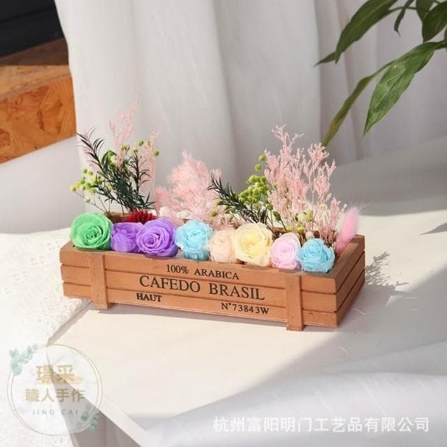 【璟采職人】長木盒 zakka 復古 木質 多肉 多肉花盆 長方形 做舊木盒 多肉植物組合 木制 花盆 木 盆栽 盒子