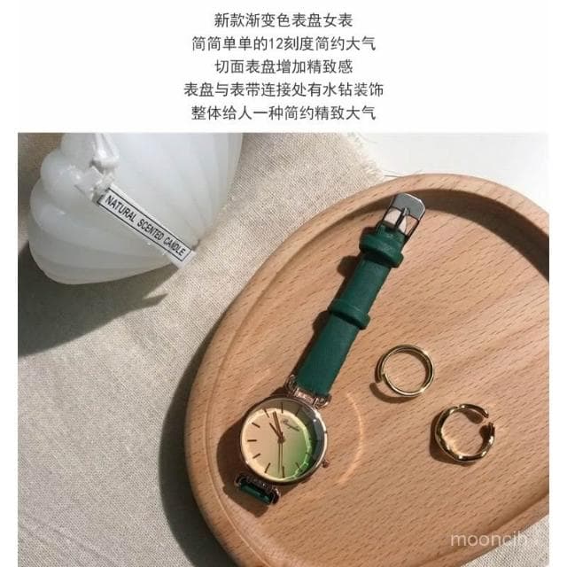 偉偉有道 手錶女款學生簡約氣質文藝時尚輕奢漸變色山茶花高顔值高級感手錶