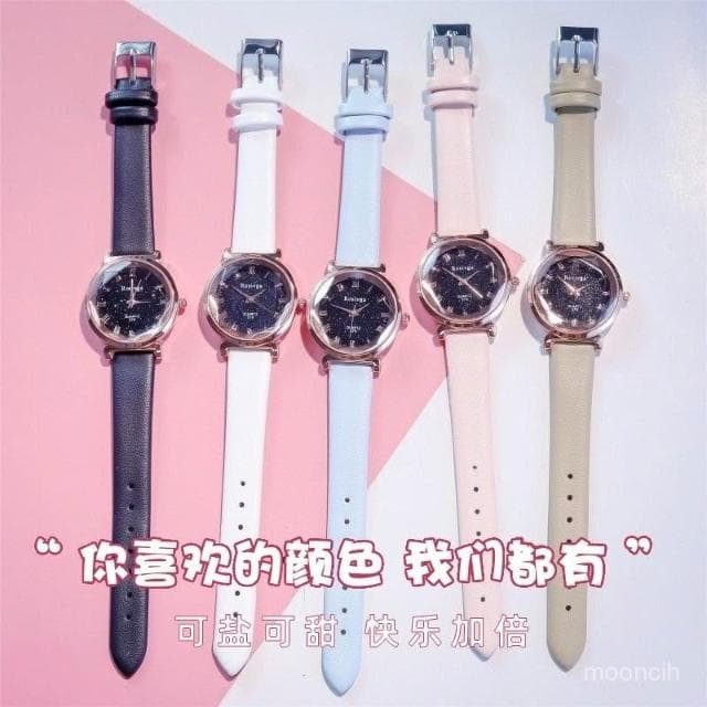 偉偉有道 夜光少女星空手錶高顔值ins學生韓版氣質數字閨蜜網紅高級感小衆