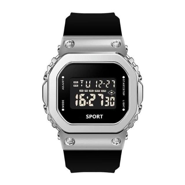 偉偉有道 小方塊手錶男女初高中學生青少年簡約運動高級感潮流多功能電子錶