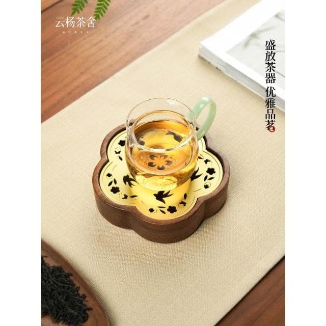 胡桃木梅煩惱壺承中式幹泡臺小型壺墊實木高端精緻茶具家用茶託盤