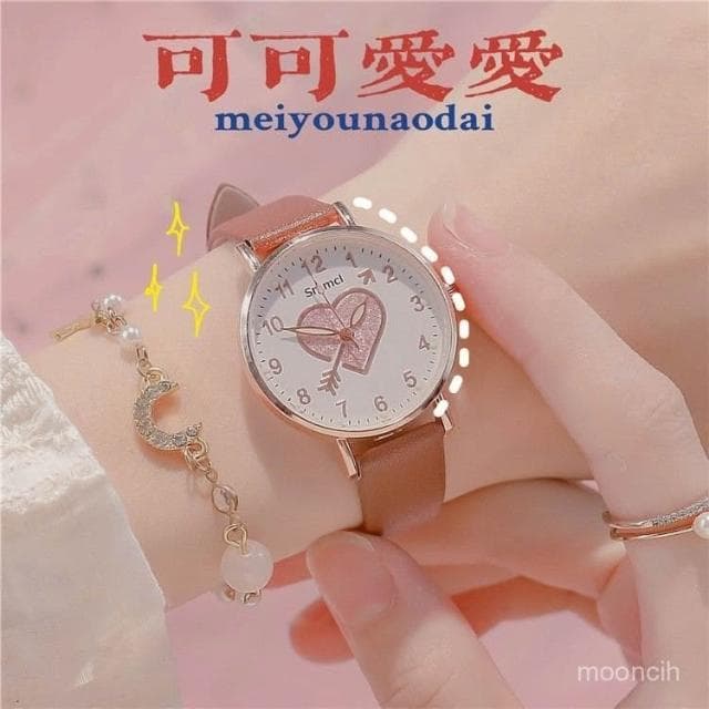 偉偉有道 兒童手錶女ins風網紅小香風指針式學生高級時尚防水簡約夜光錶盤