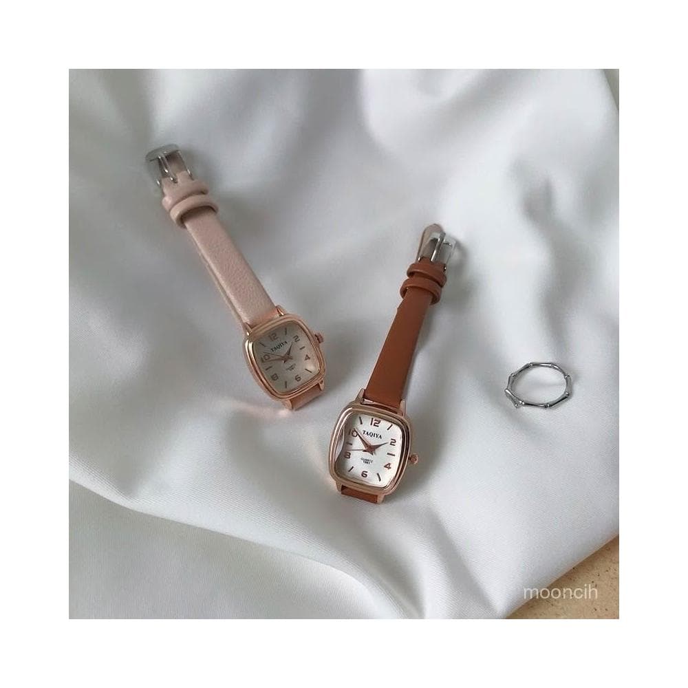 偉偉有道 女士手錶英國小衆女款學生高級ins風森係方形輕奢高級顯白石英錶