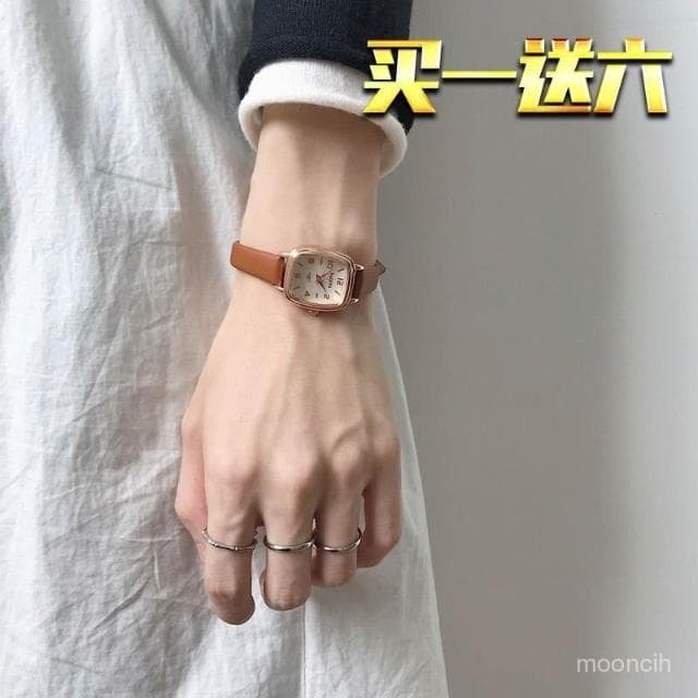 偉偉有道 女士手錶英國小衆女款學生高級ins風森係方形輕奢高級顯白石英錶