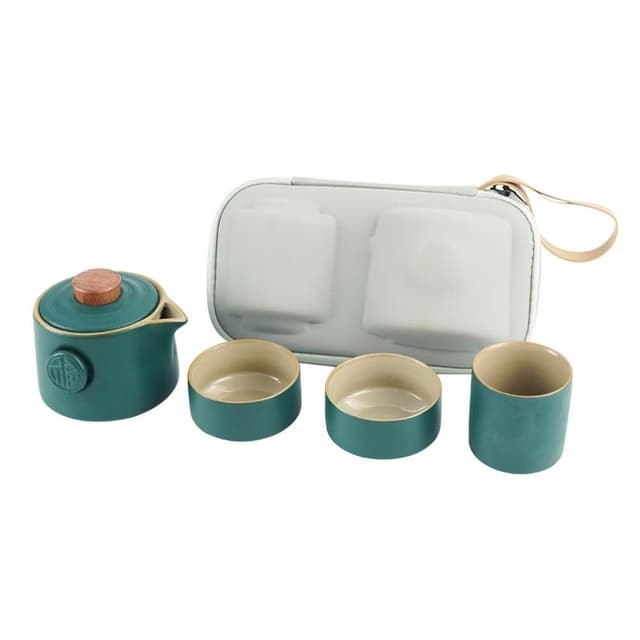 旅行茶具組 攜帶式泡茶組 行動茶器套裝 茶具禮盒 輕便式茶壺組 便攜茶壺 品茶組 茶杯 攜帶型茶具 165-TA4B