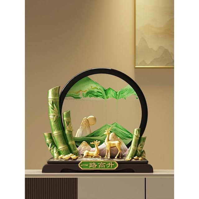 節節高升流沙畫擺件高級感客廳招財鹿辦公室裝飾開業禮物喬遷禮品