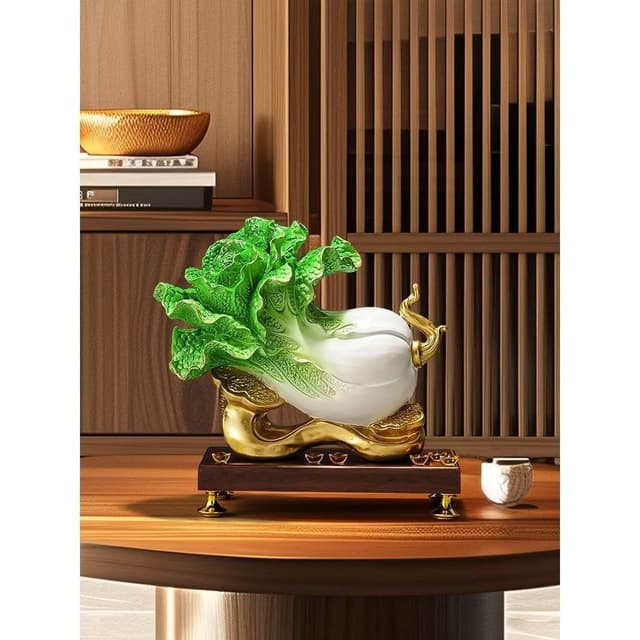 元寶白菜擺件招財酒櫃玄關客廳家居裝飾工藝品喬遷開業禮物
