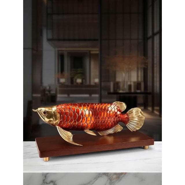 全銅金龍魚擺件客廳送老闆辦公室桌面裝飾品店鋪前臺喬遷開業禮品