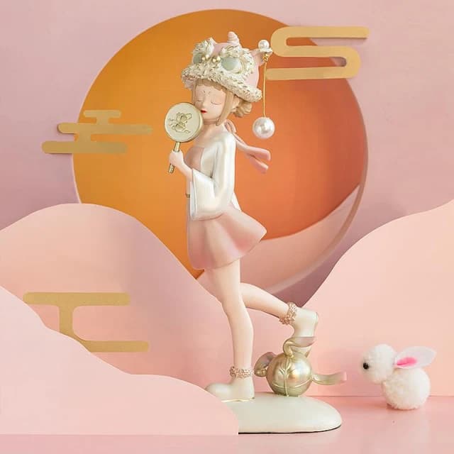 新風潮醒獅喜樂少女家居裝飾品擺件生日送女友閨蜜禮物禮盒喬遷新居 手工藝品 送禮優選