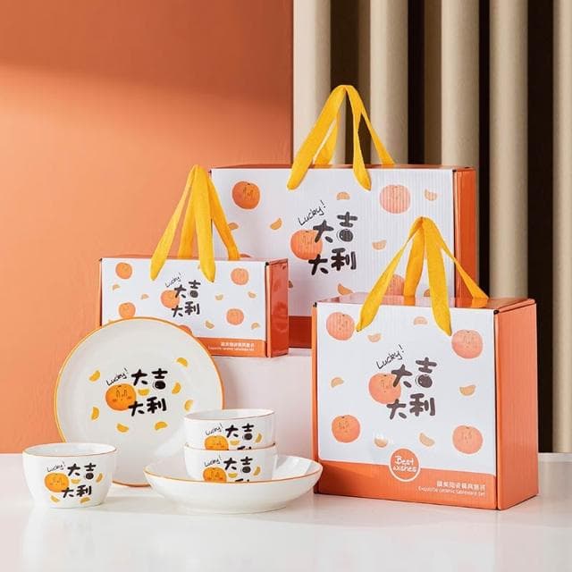 台灣現貨 創意 陶瓷 禮品 餐具 飯碗 禮盒 實用 小禮品 活動 贈送 可愛 俏皮 禮物 過年 過節 尾牙 喜慶