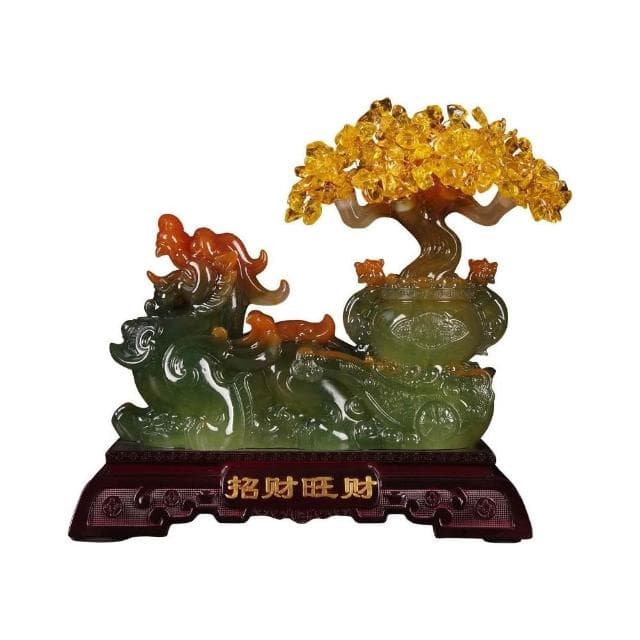 招財旺財貔貅聚寶盆擺件水晶搖錢樹客廳辦公室裝飾品喬遷開業禮品