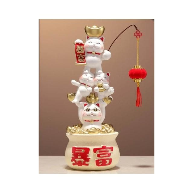 招財貓聚寶盆擺件喬遷開業大吉禮物入戶玄關辦公室前臺新店裝飾品